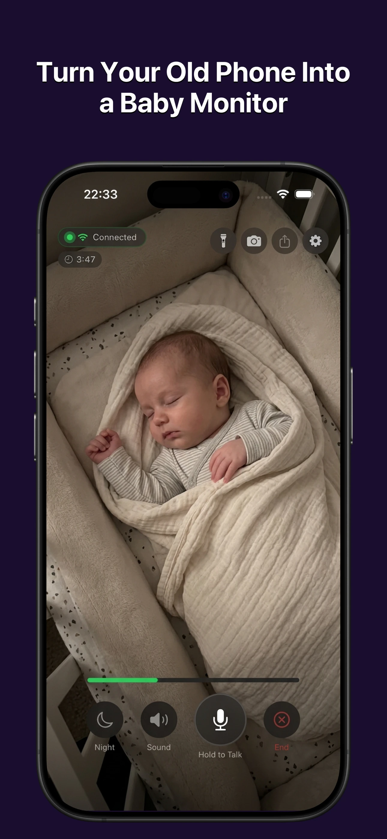 Slumberly Live Baby Monitor Interface